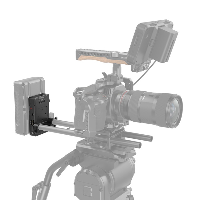 SmallRig 3498B upevněná na 15mm tyčích