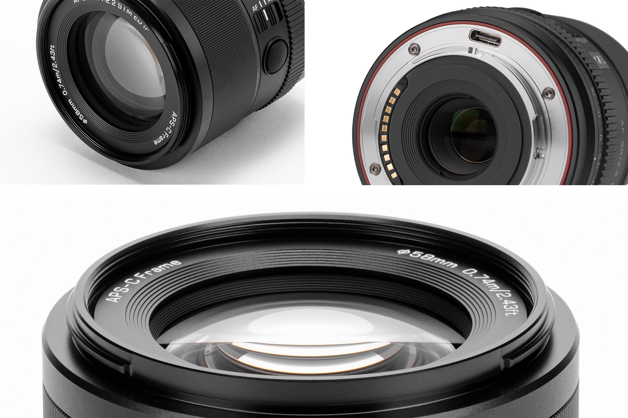 Optický detail objektívu Viltrox AF 90 mm F2,2 E