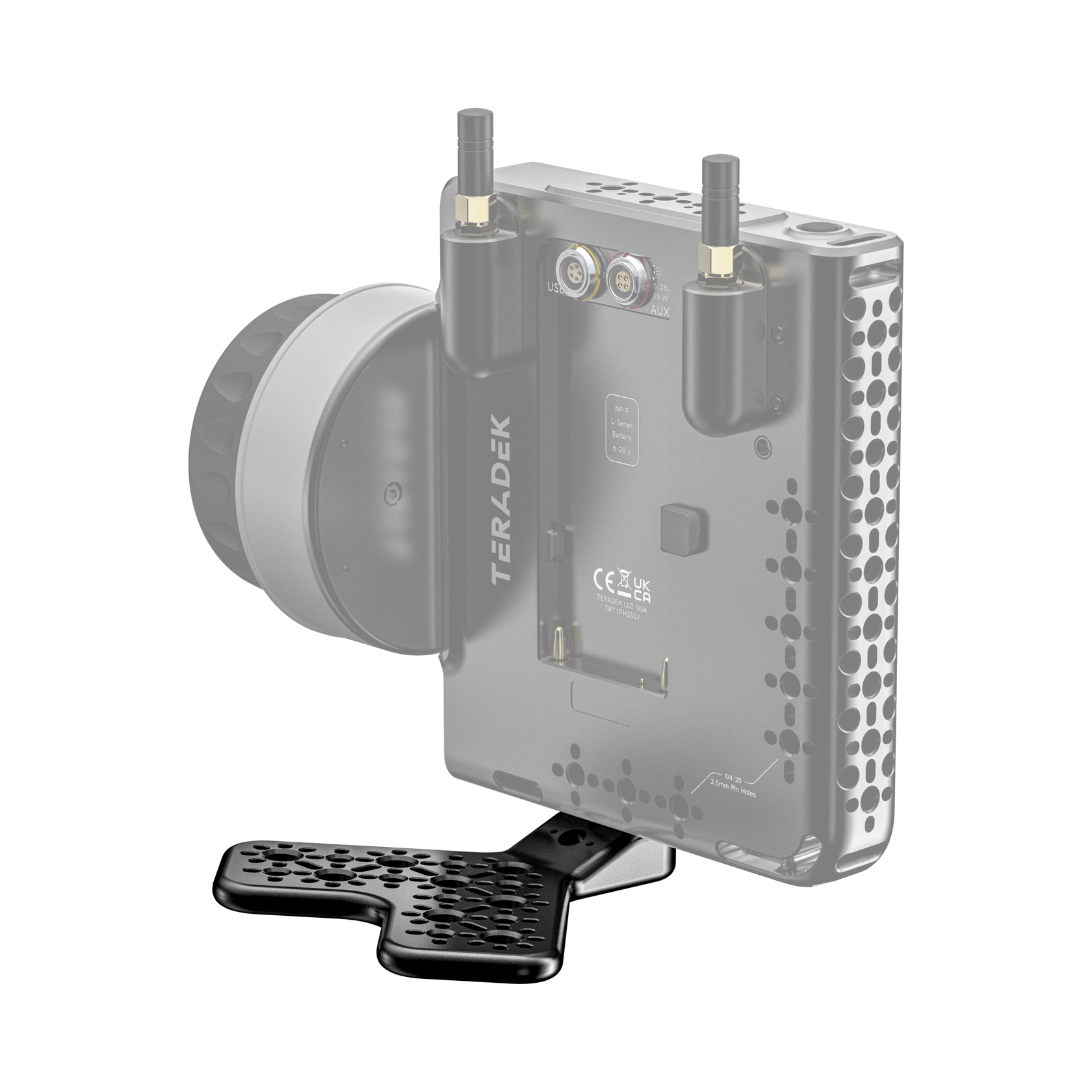 Teradek Kickstand for CTRL.5 nasazený na ovladači CTRL.5