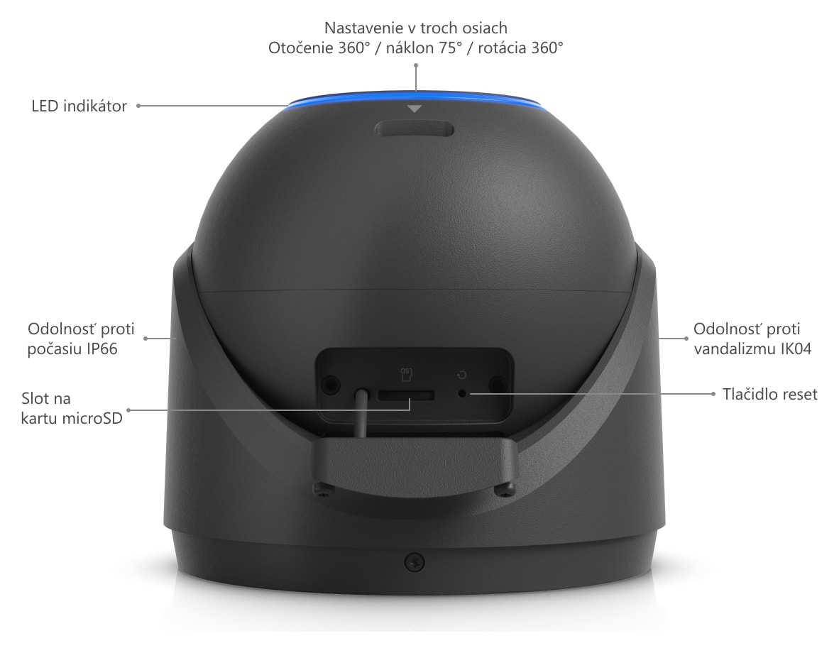 Ubiquiti UniFi Protect G6 Pro Turret, čierna – Popis kamery
