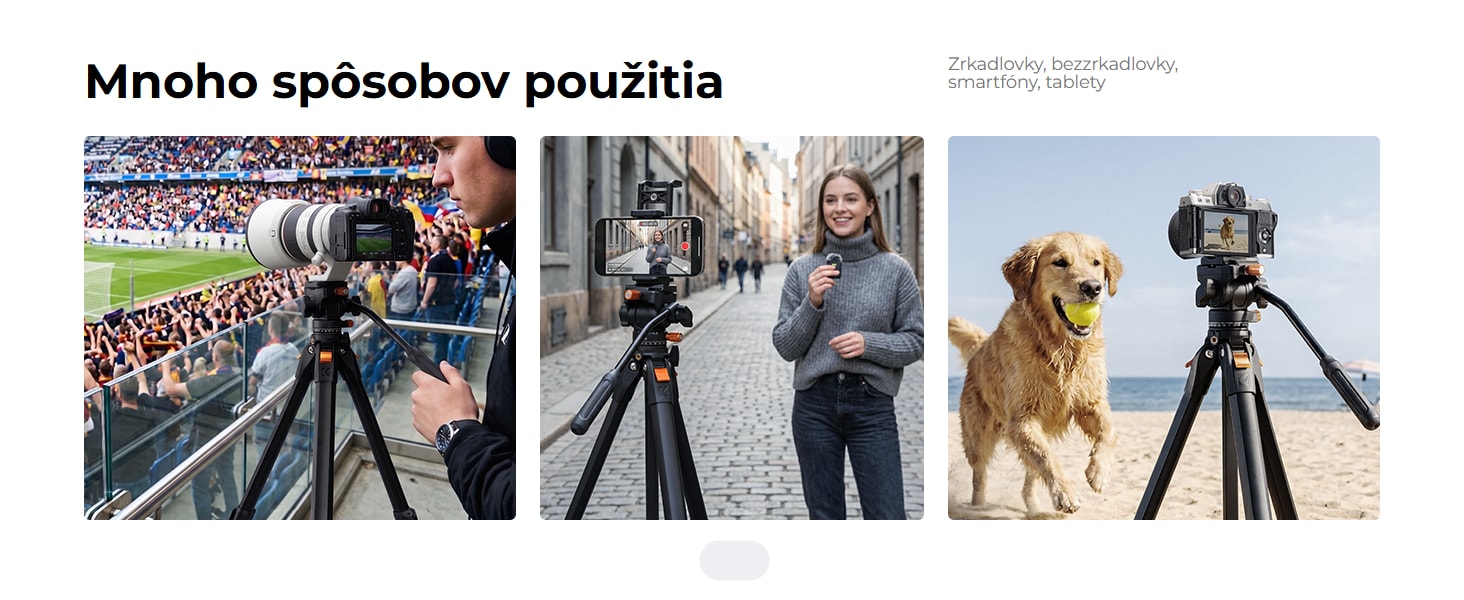 K&F Concept A305A1+FH-04 – hliníkový videostatív 162 cm s fluidnou hlavou