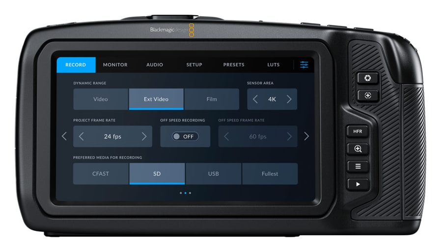 5″ dotykový displej a Blackmagic OS