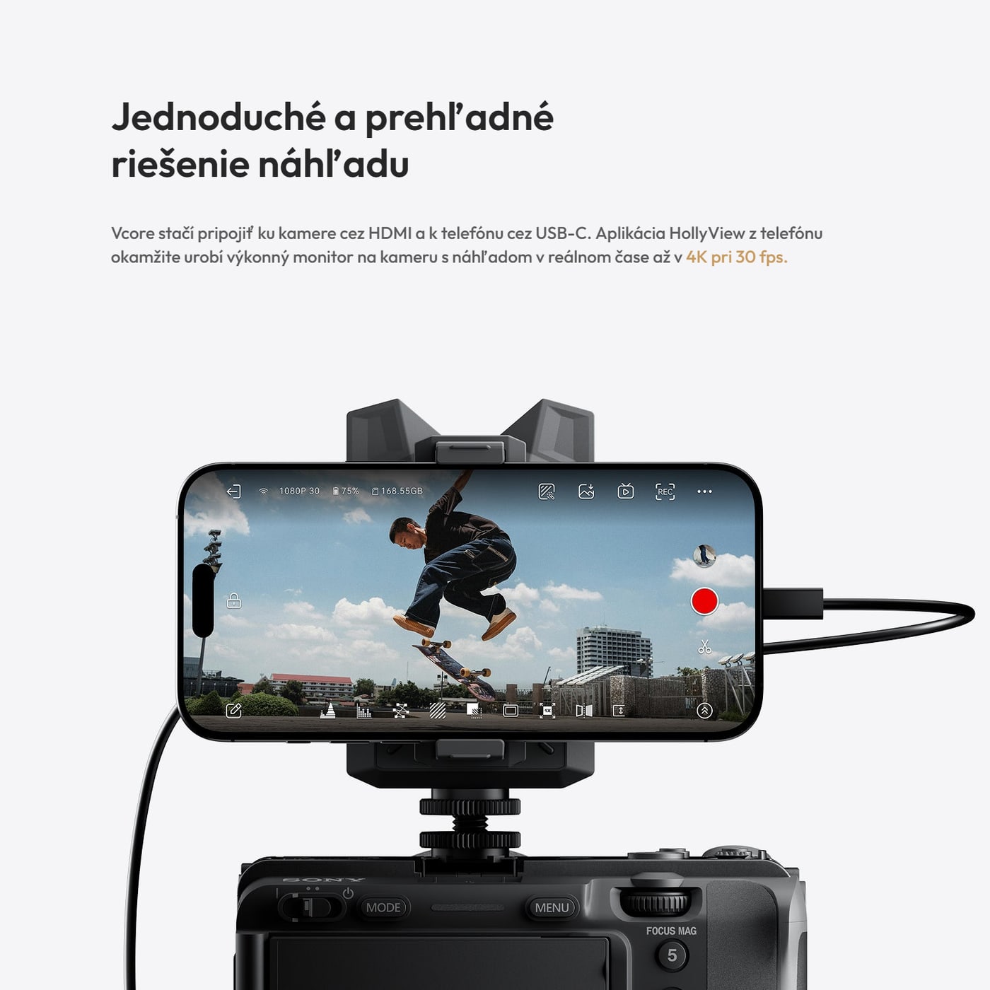 Hollyland Vcore – Monitor na kamere cez USB-C