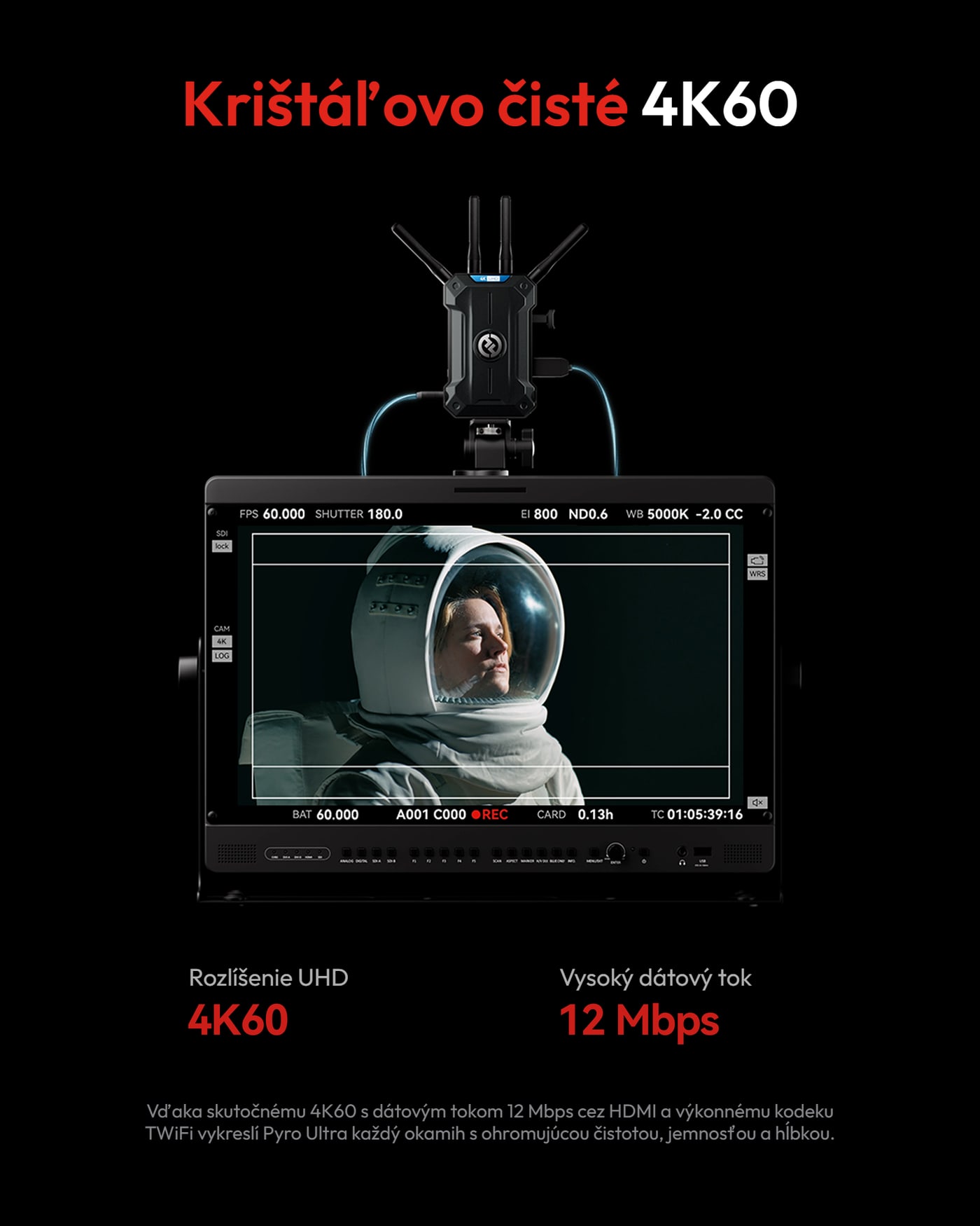 Hollyland Pyro Ultra 1TX & 2RX – Skutočné 4K60 s dátovým tokom 12 Mbps