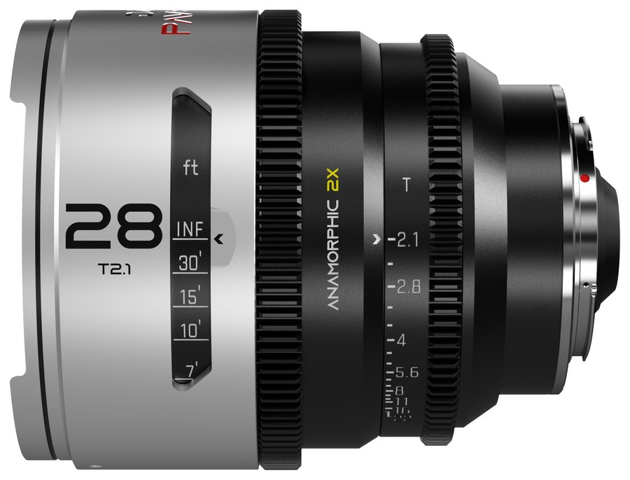 DZOFILM Pavo 28 mm T2,1 anamorfný 2× – Neutral, PL/EF, stopová stupnica – Bajonet EF