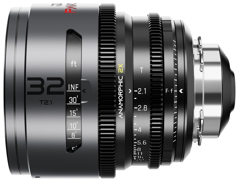 DZOFILM Pavo 32 mm T2,1 anamorfný 2× – Neutral, PL/EF, stopová stupnica