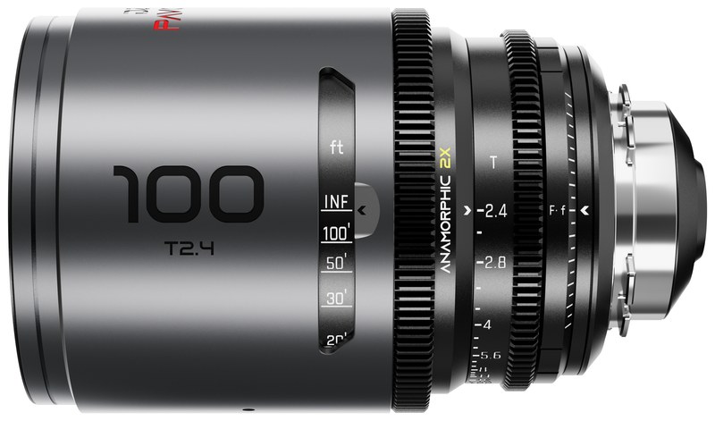 DZOFILM Pavo 100 mm T2,4 anamorfný 2× – Neutral, PL/EF, stopová stupnica
