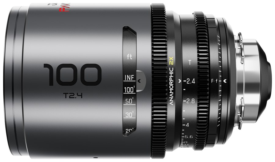 DZOFILM Pavo 100 mm T2,4 anamorfný 2× – Neutral, PL/EF, stopová stupnica – Bajonet PL