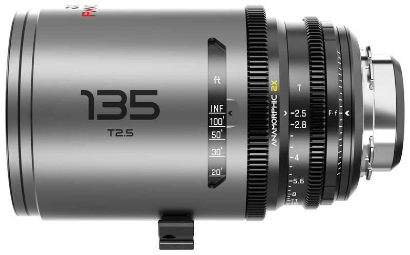 DZOFILM Pavo 135 mm T2,5 anamorfný 2× – Neutral, PL/EF, stopová stupnica
