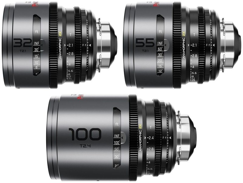 DZOFILM Pavo sada 32/55/100 mm anamorfná 2× – Neutral, PL/EF, stopová stupnica