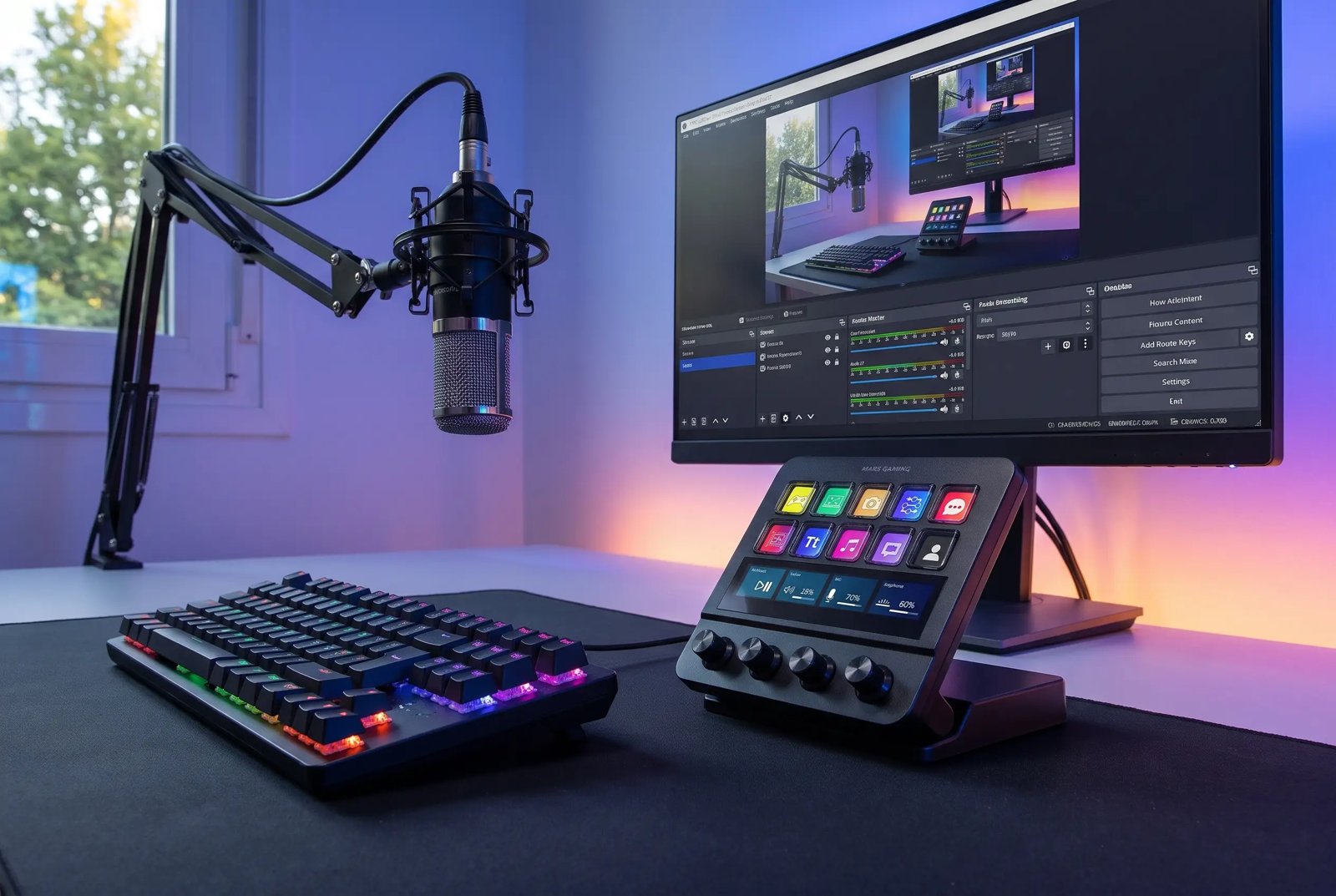 Mars Gaming MSD-PRO na streamovacom stole