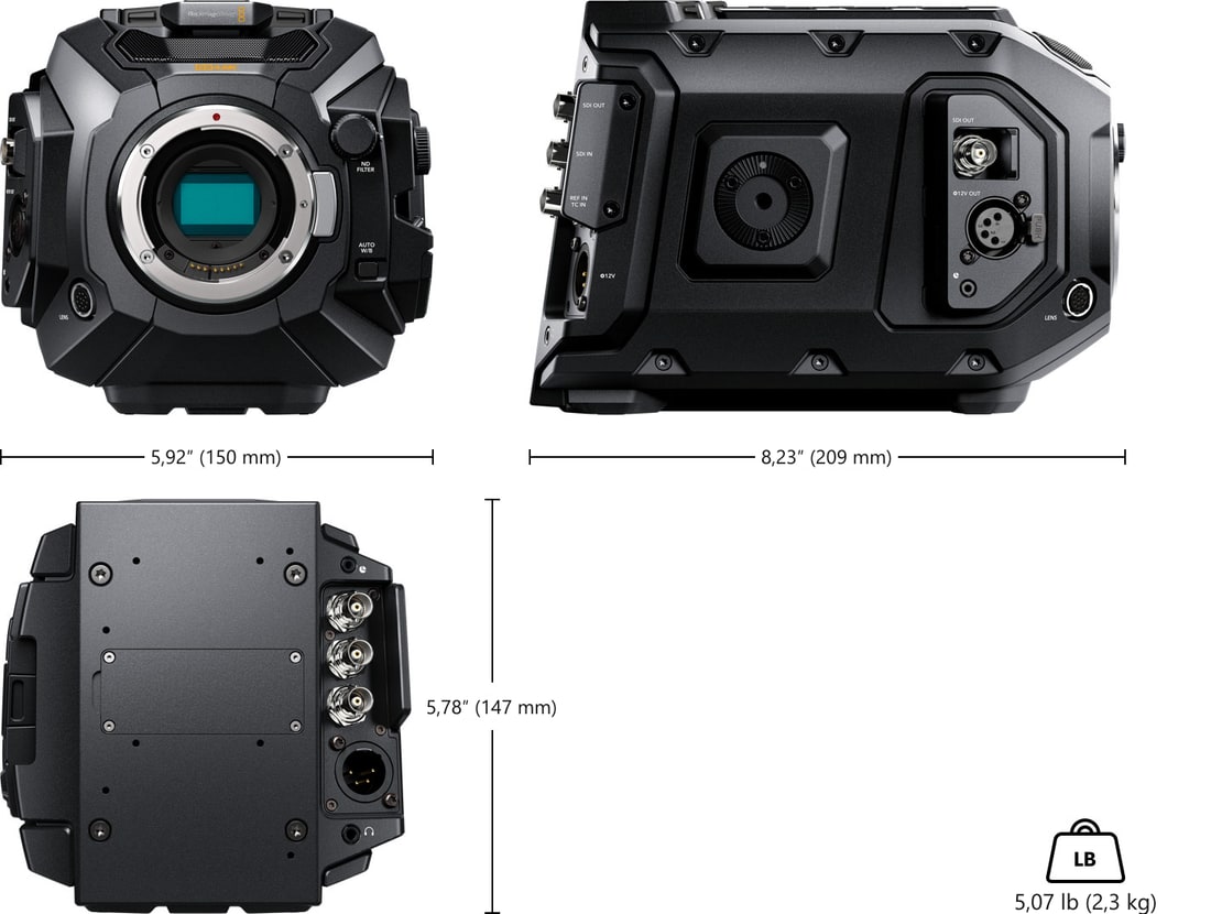 Blackmagic URSA Mini Pro 4.6K G2 – Rozmery a hmotnosť