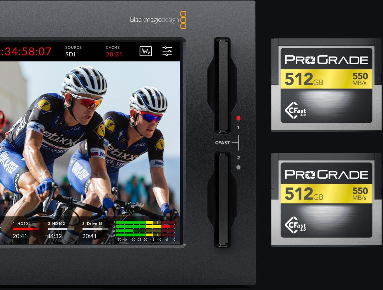 HyperDeck Extreme 8K HDR – Dve karty CFast na neprerušený záznam