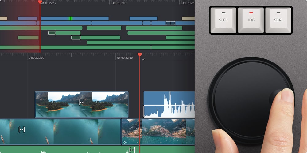 DaVinci Resolve Editor Keyboard – Vyhľadávacie koliesko s elektronickou spojkou