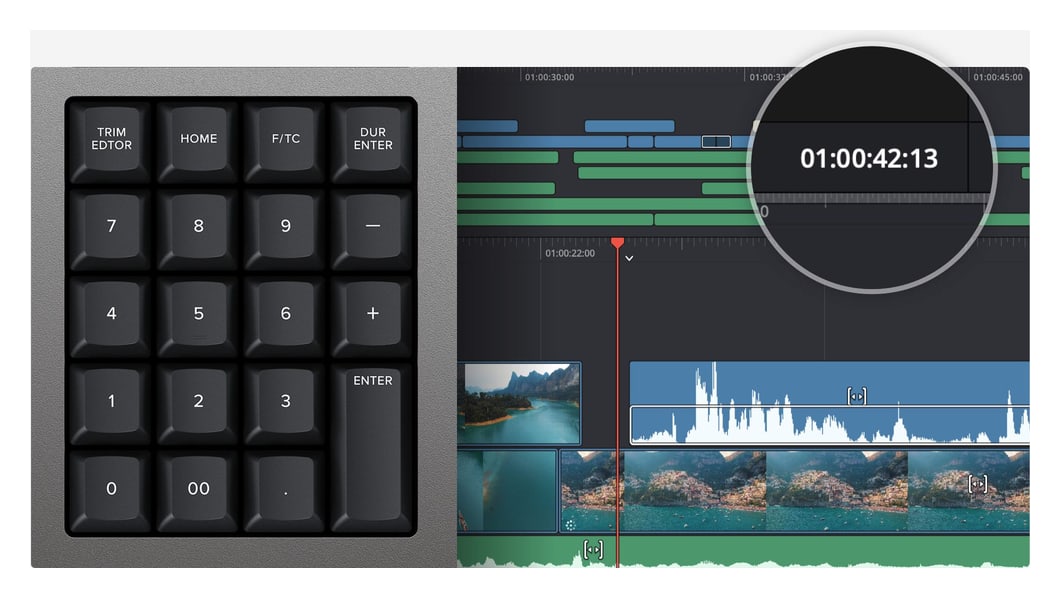 DaVinci Resolve Editor Keyboard – Blok na zadávanie timecodu