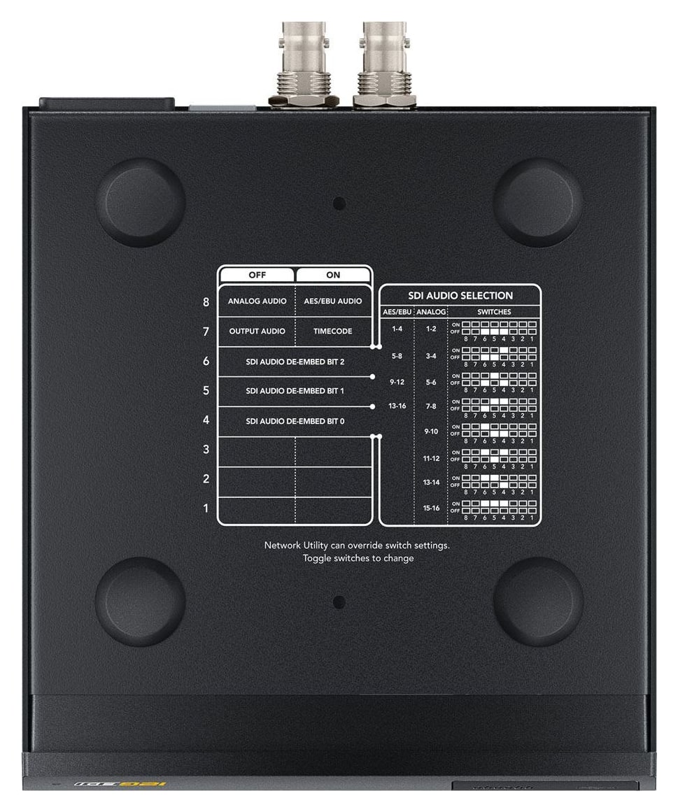 Teranex Mini SDI to Audio 12G – Nastavenie miniprepínačmi, cez USB aj Ethernet
