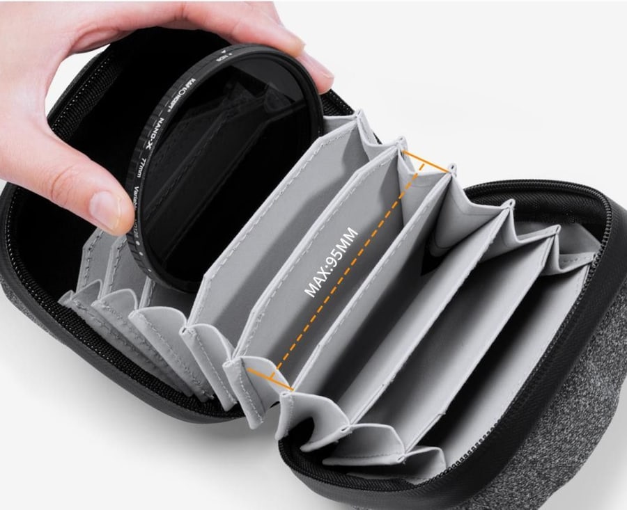 K&F Concept puzdro Filter Bag 09 na 10 filtrov do 82 mm, veľkosť S, čierne