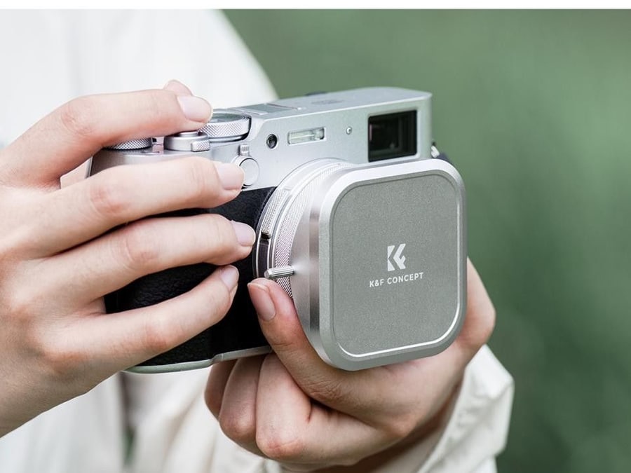 K&F Concept sada UV filtra, slnečnej clony a krytky pre Fujifilm X100, strieborná