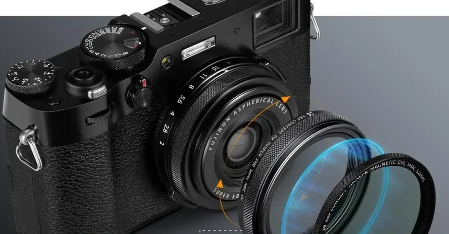 K&F Concept sada UV filtra, slnečnej clony a krytky pre Fujifilm X100, čierna