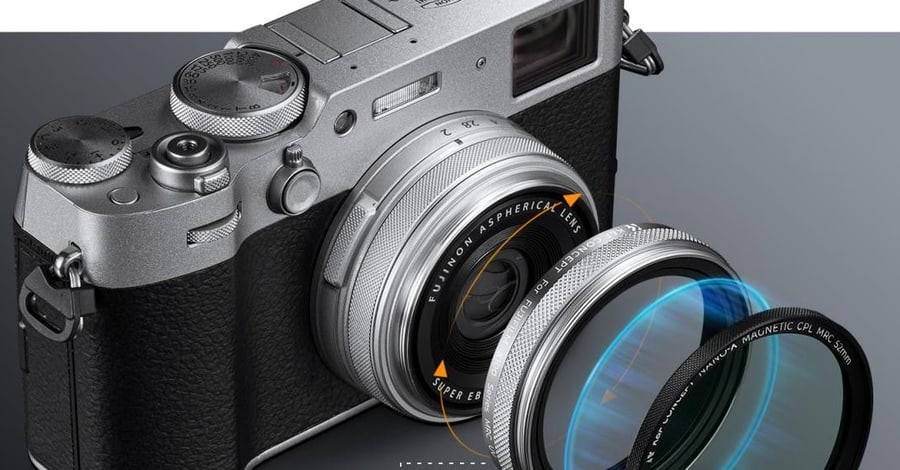 K&F Concept sada UV filtra, slnečnej clony a krytky pre Fujifilm X100, strieborná