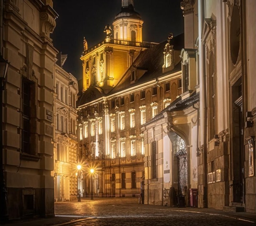 Jemná žiara okolo svetiel