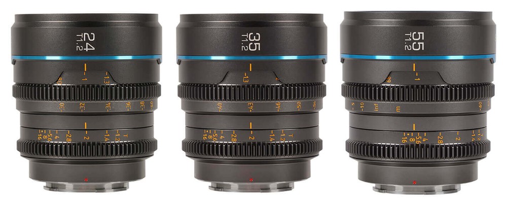 Sirui Nightwalker 24 mm T1,2 S35 manuálny cine objektív (MFT, kovovo sivý) – Jednotná sada