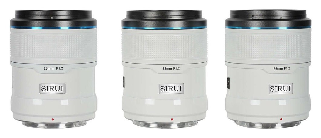 Sirui Sniper 23/33/56mm F1,2 APS-C AF súprava 3 objektívov, Fuji X, biela – Podobné rozmery a hmotnosť