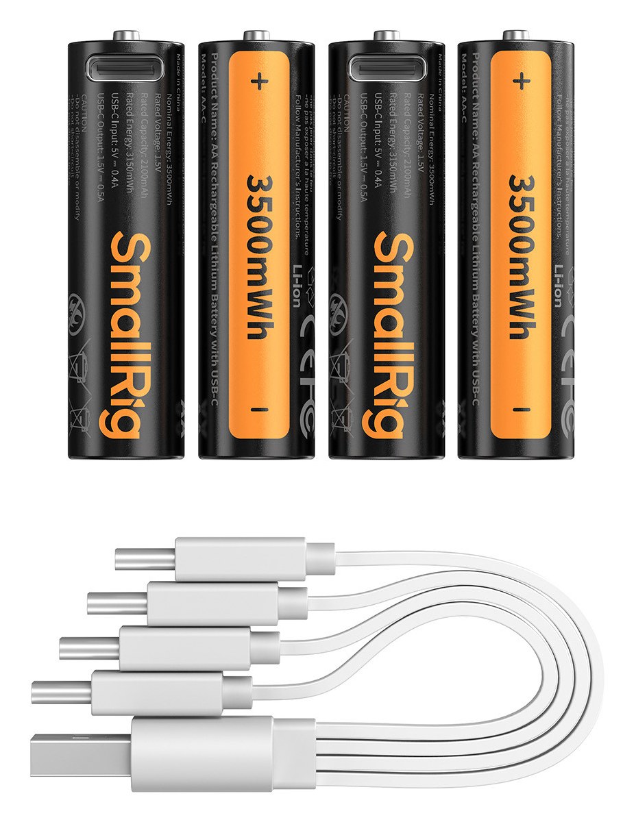 Nabíjacie batérie AA s USB-C, sada 4 kusov