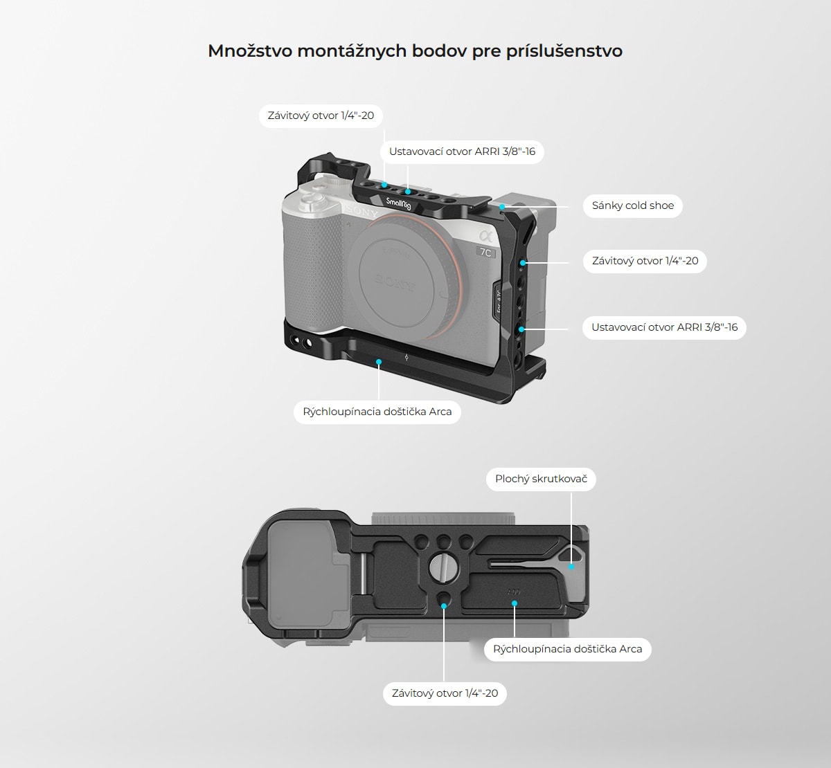 SmallRig Cage for Sony Alpha 7C 3081B