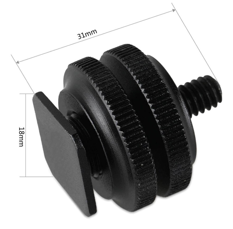 Adaptér pre Cold Shoe so závitom 3/8″ na 1/4″ (balenie 2 ks)