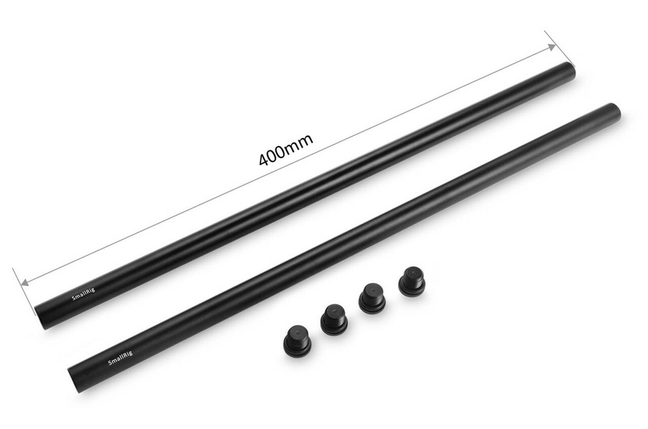 2ks 15mm čierna tyč z hliníkovej zliatiny (M12-40cm) 16 palcov