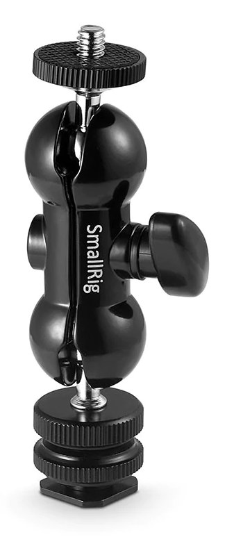 Multifunkčná dvojitá guľová hlava Cool-Ballhead-V1 s držiakom na päticu a 1/4″ skrutkou