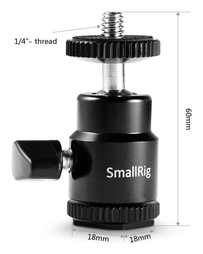 1/4″ držiak pre fotoaparát Hot shoe s prídavnou 1/4″ skrutkou