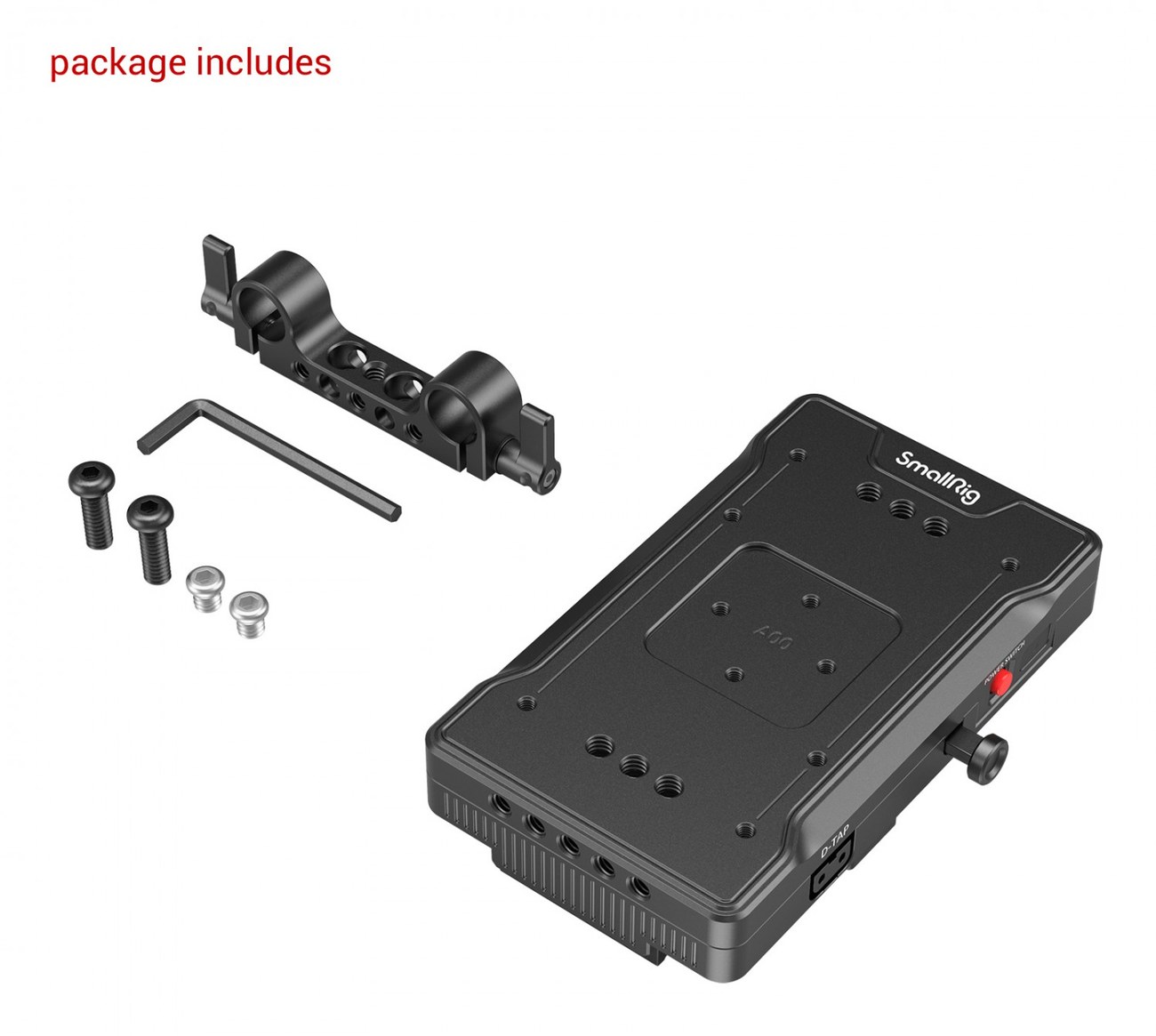 Adaptérová doska na batériu s dvojitou 15 mm tyčovou svorkou 3203