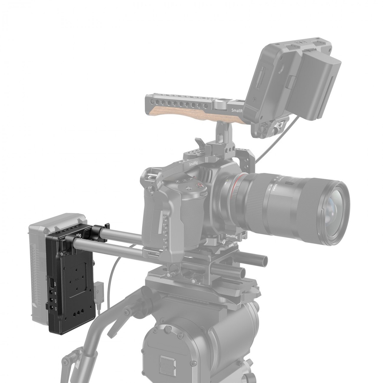 Adaptérová doska na batériu s dvojitou 15 mm tyčovou svorkou 3203