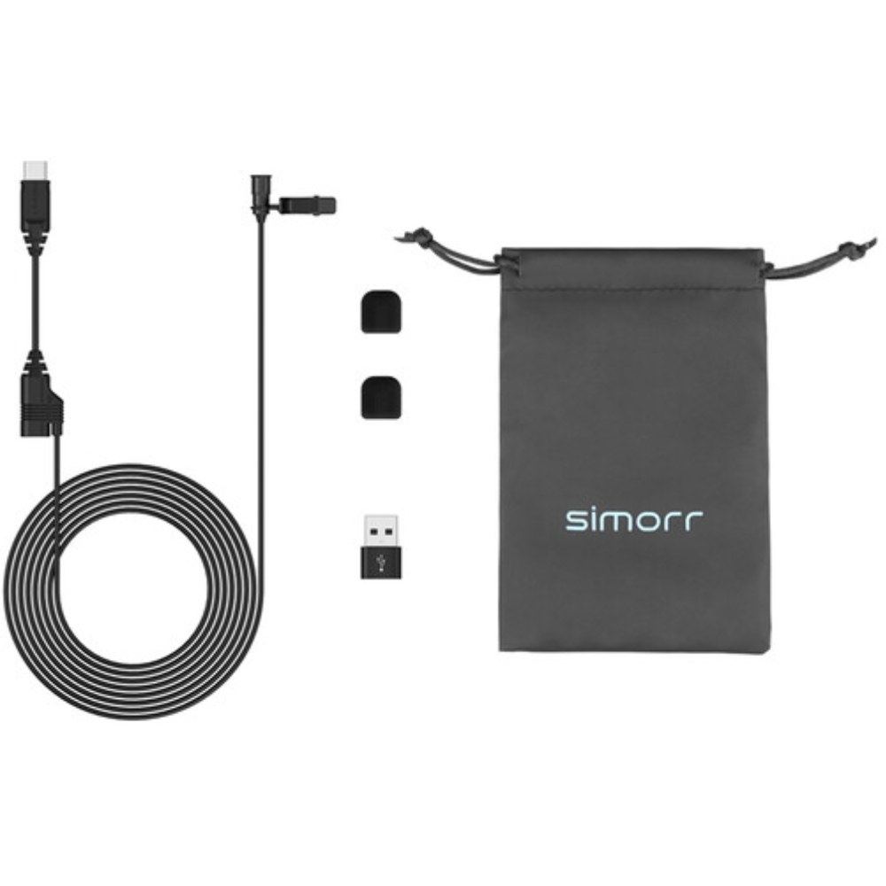 Simorr Wave L2 Lavalier mikrofón pre zariadenia USB typu C (čierny)