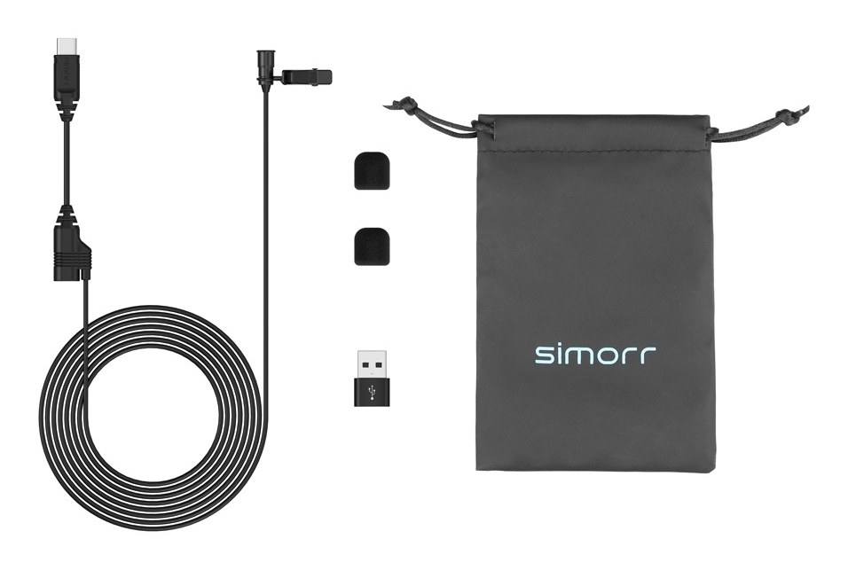Simorr Wave L2 Lavalier mikrofón pre zariadenia USB typu C (čierny)