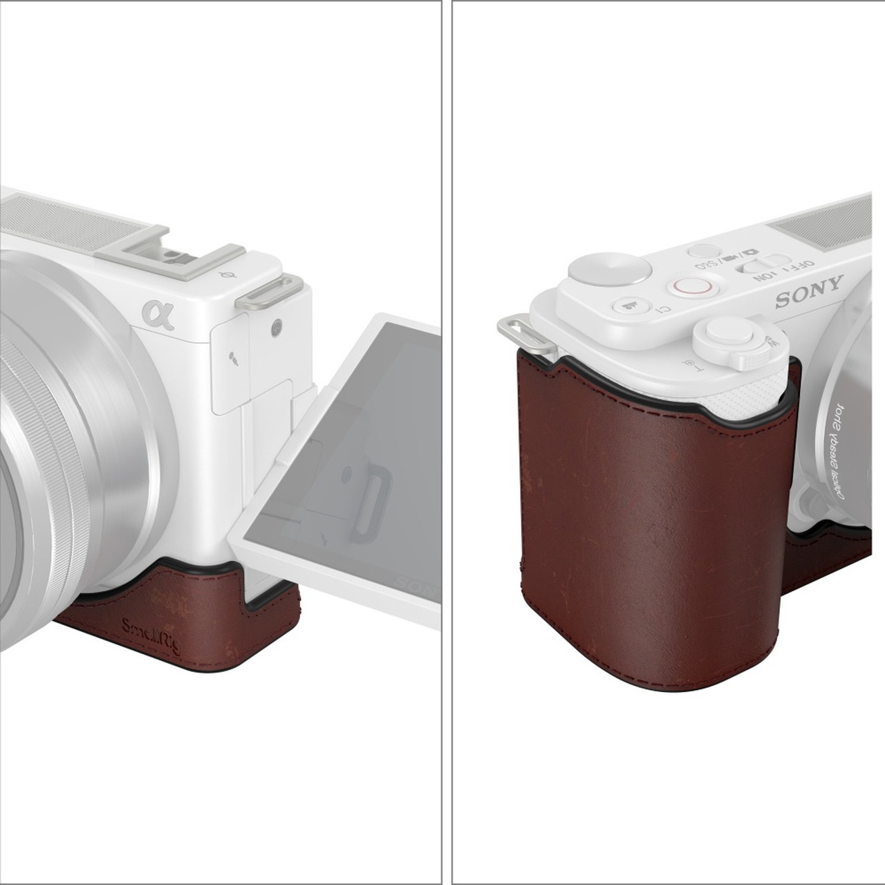 Kožené polovičné puzdro pre Sony ZV-E10