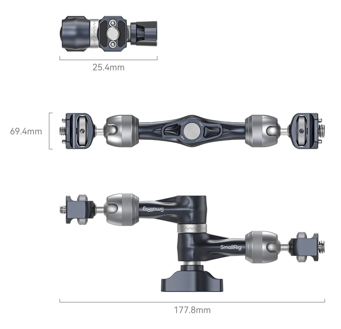 Rosette Magic Arm (7″) with ARRI Locating Screw