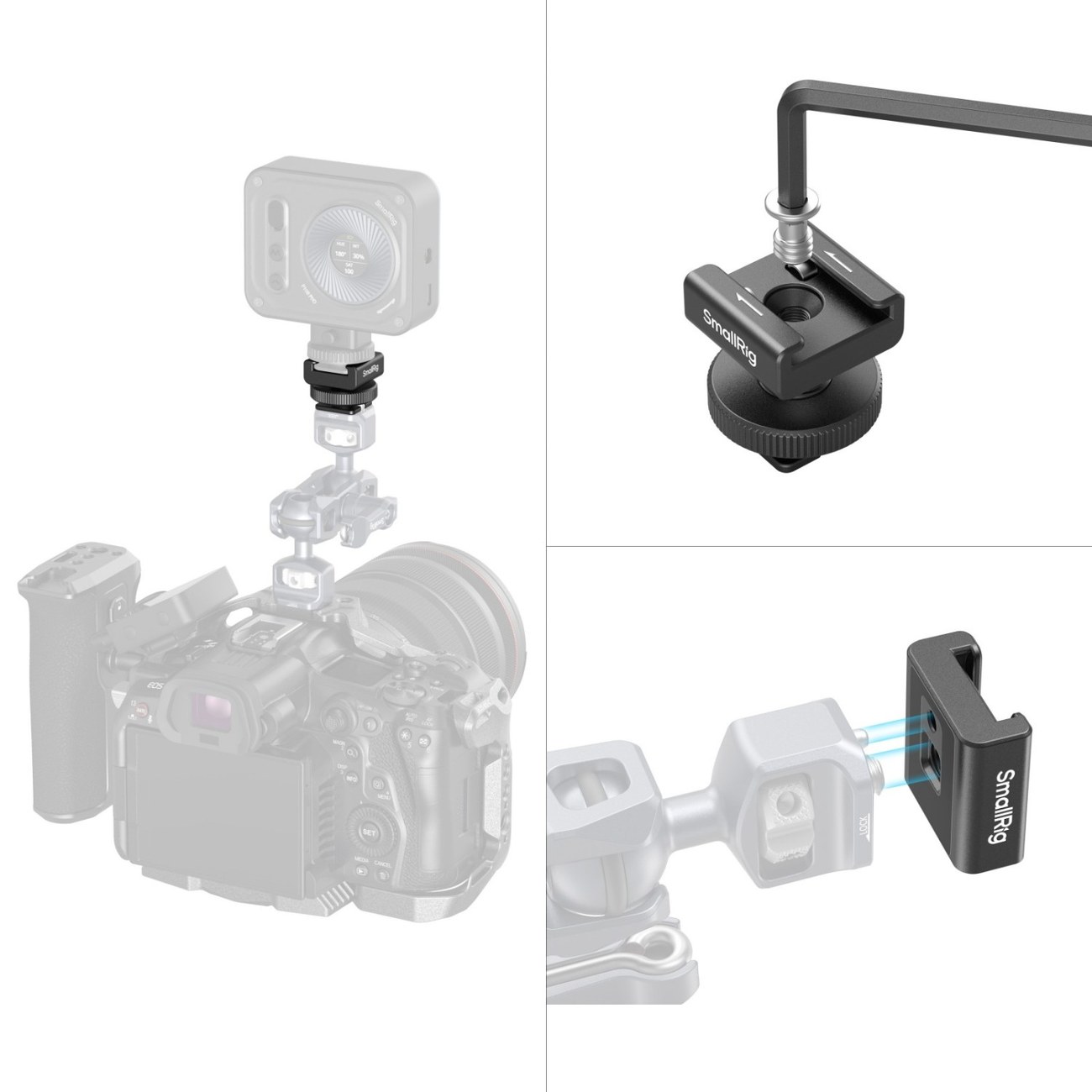 Podpera bezdrôtového mikrofónu s držiakom Cold Shoe Mount
