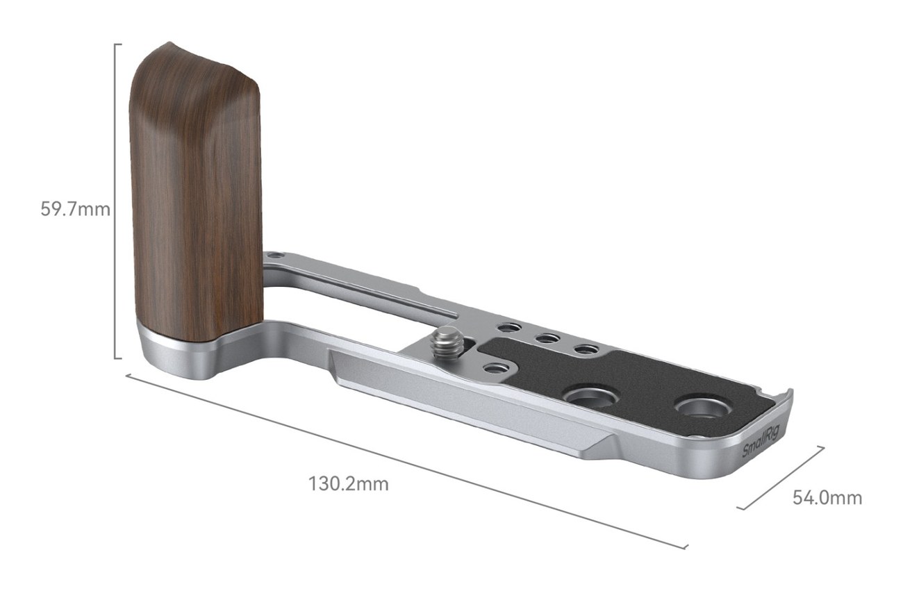 Wooden L-Shape Grip for FUJIFILM X100VI / X100V (Silver)
