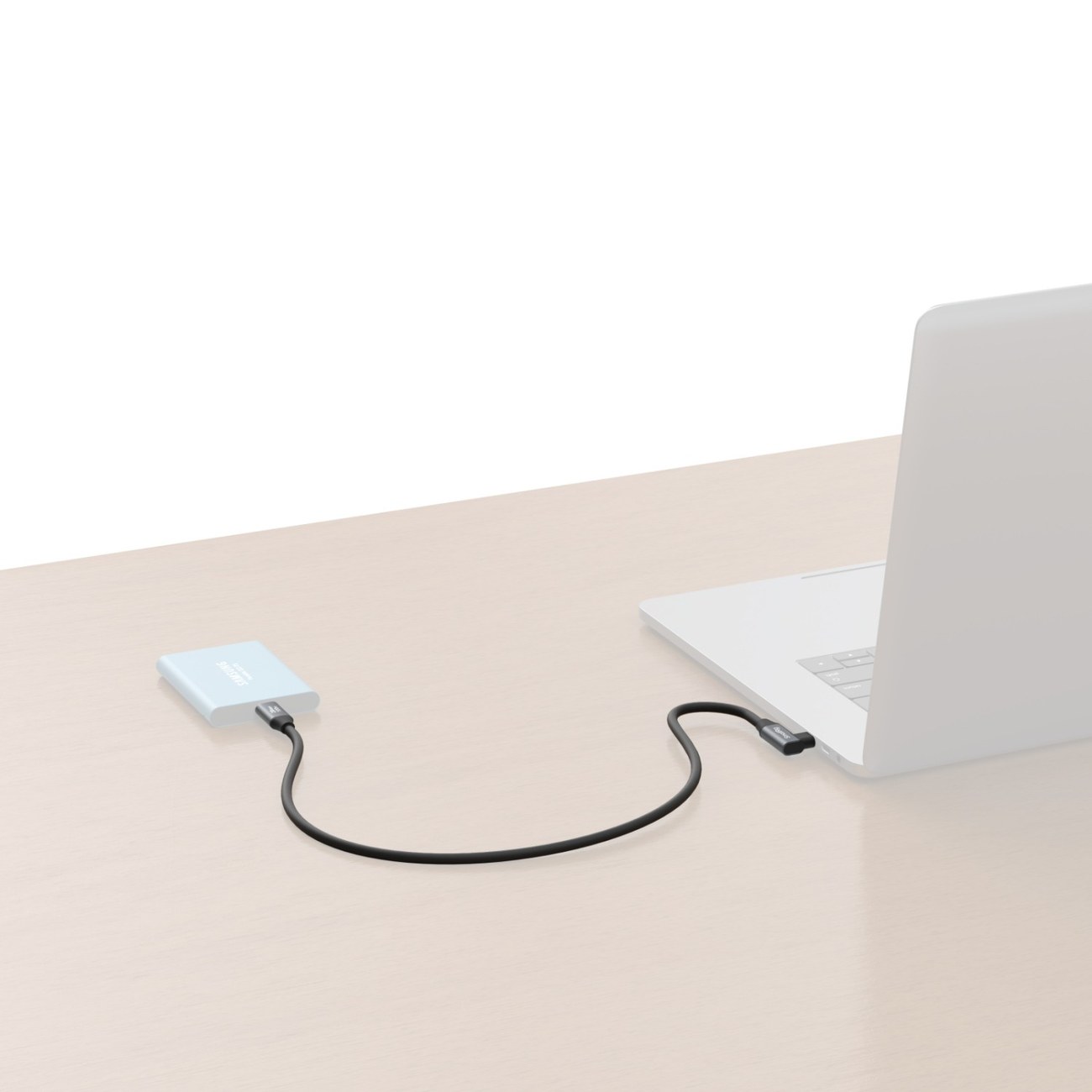 USB-C (rovný) na USB-C (šikmý) Dátový kábel (35 cm / 13,8 palca )