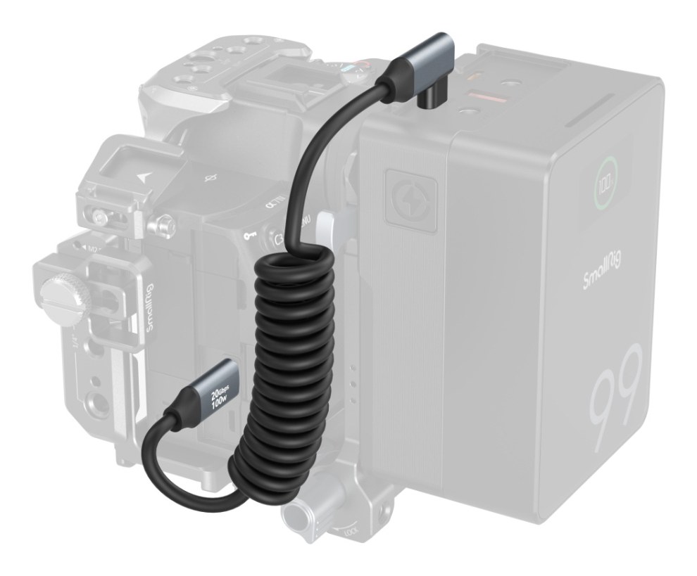 USB-C (rovný) na USB-C (šikmý) špirálový dátaovy kábel
