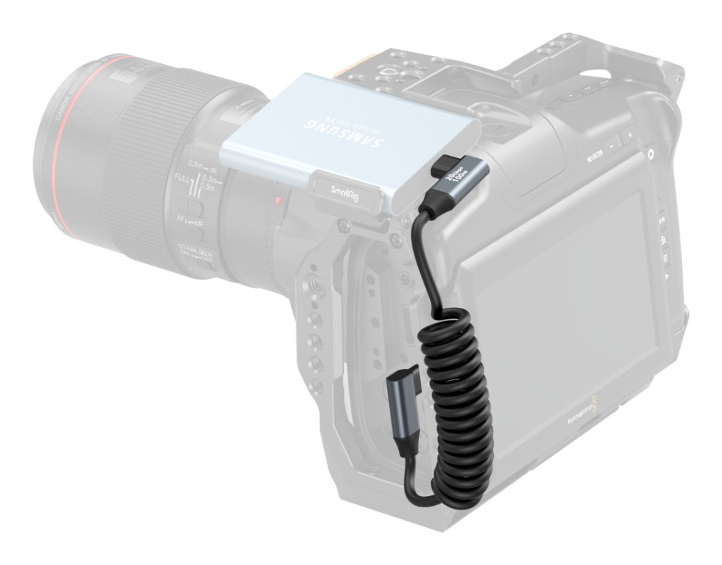 USB-C (uhlový) na USB-C (uhlový) špirálový dátový kábel
