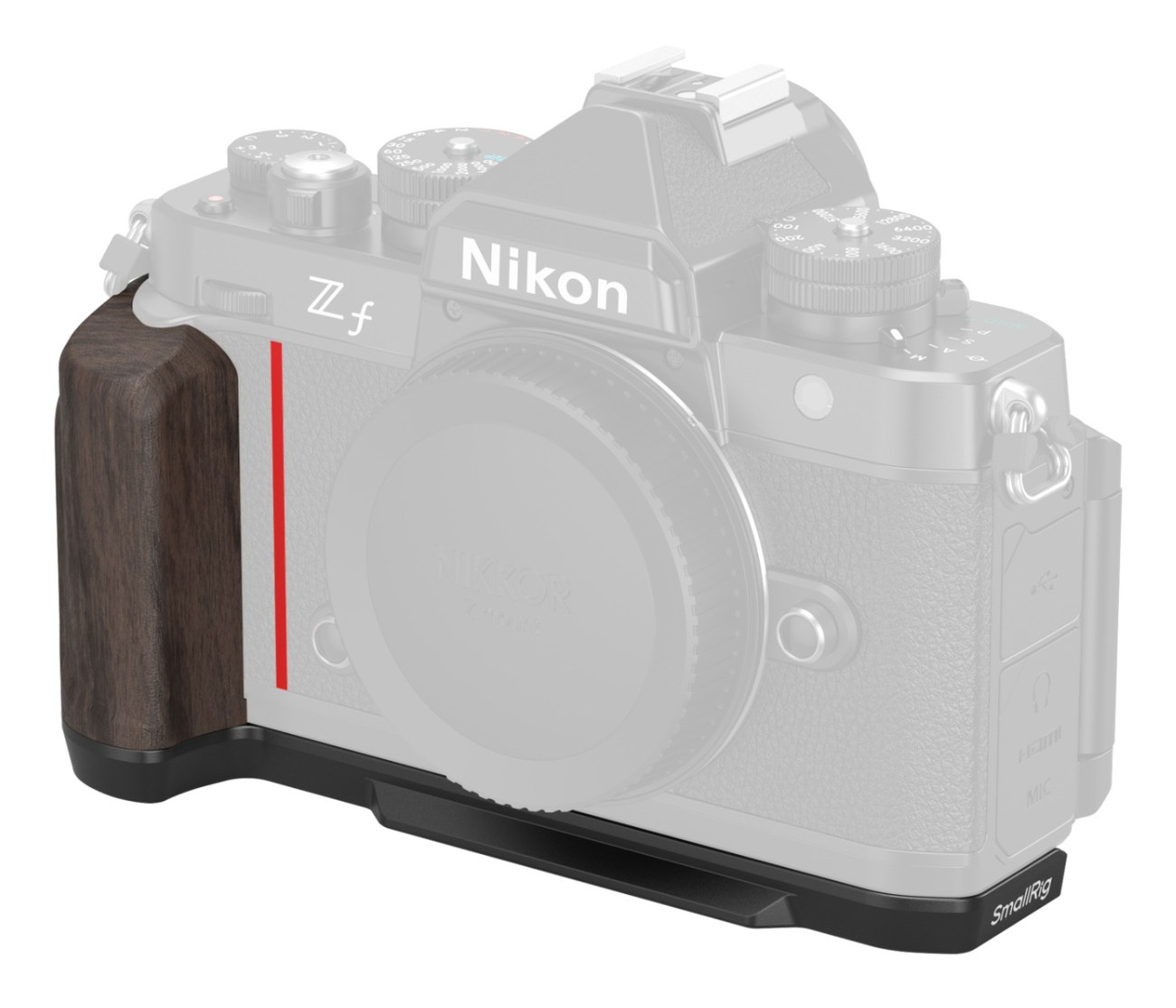 Montážna doska v tvare písmena L s drevenou rukoväťou pre Nikon Z f