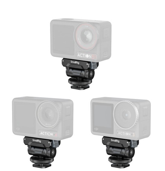 Quick Release Support for DJI Osmo Action 5 Pro / 4 / 3 with Cold Shoe Adapter