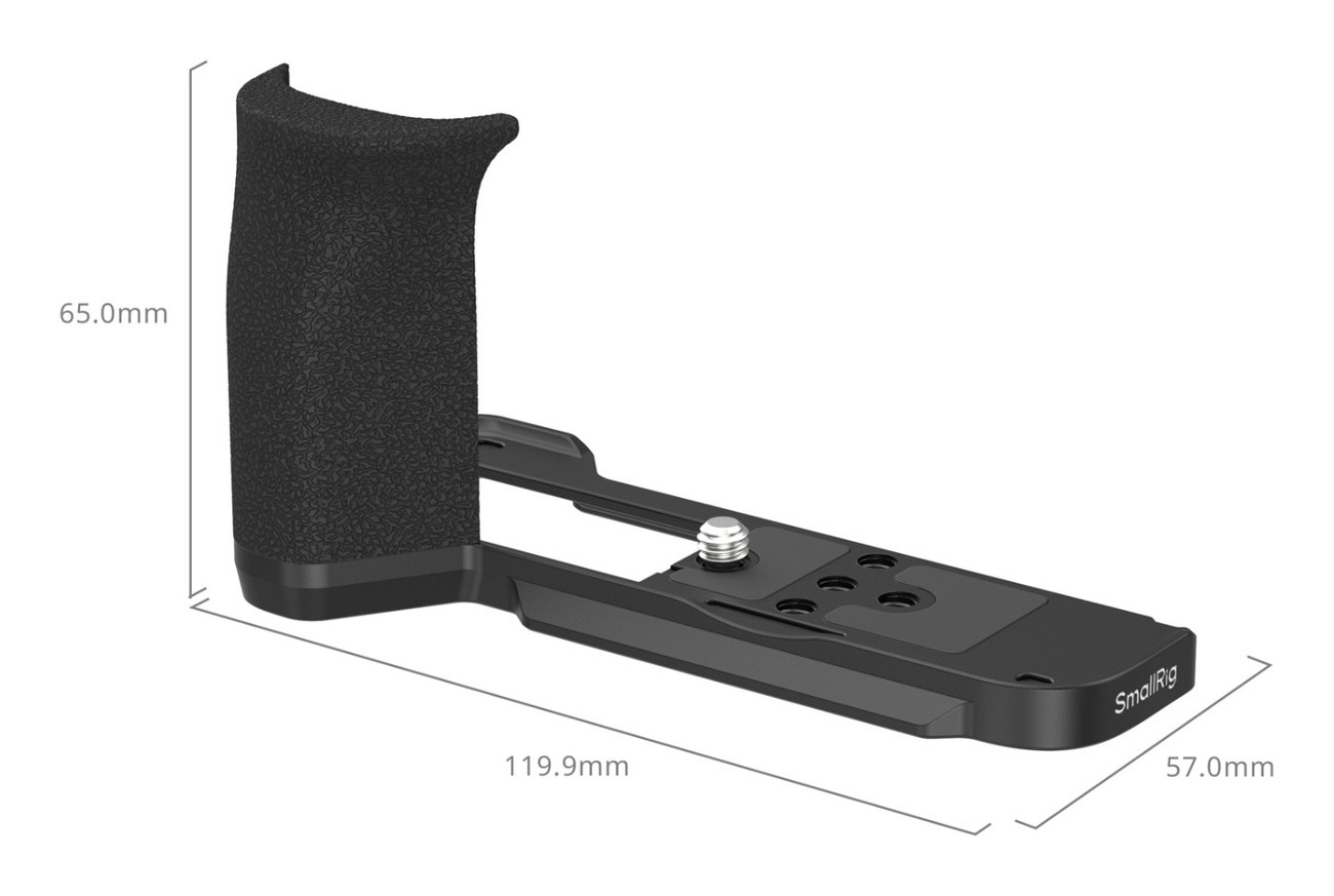 L-Shaped Mount Plate with Handle for Canon PowerShot V1 (Black)