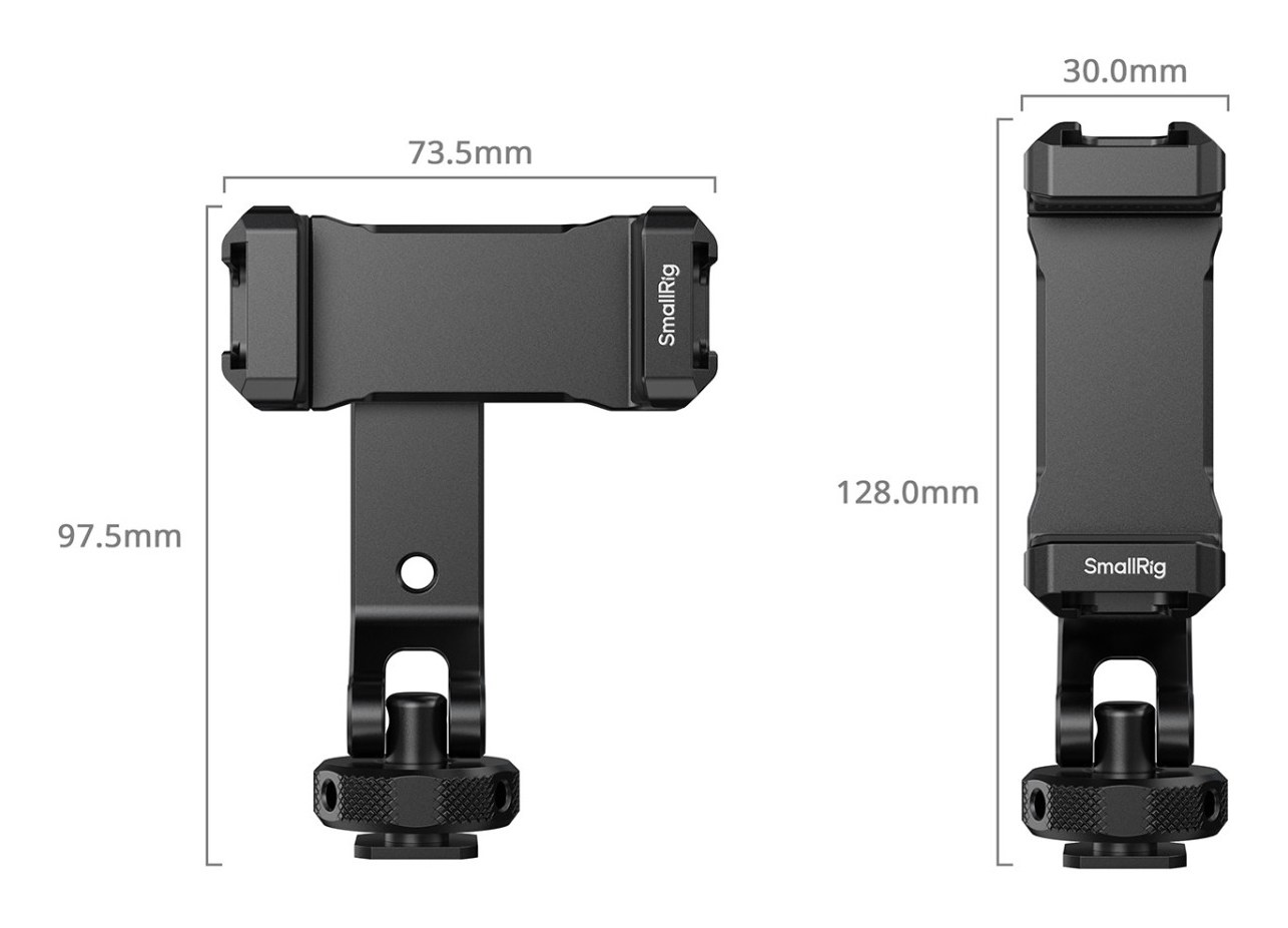 PC-T1 Metal Phone Clamp with Triple Cold Shoe Mounts