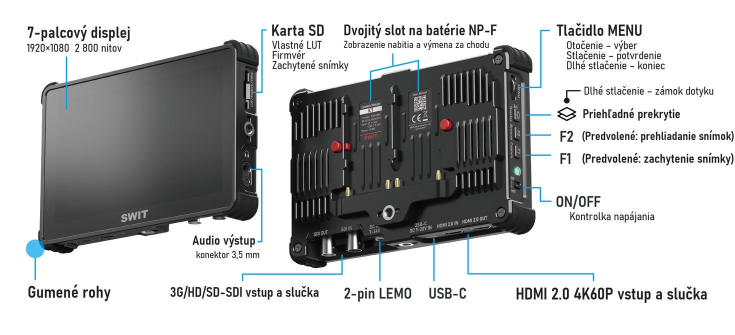 SWIT K7 monitor na kameru