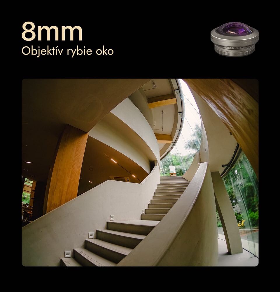 Zorný uhol 220° a zaostrenie zblízka